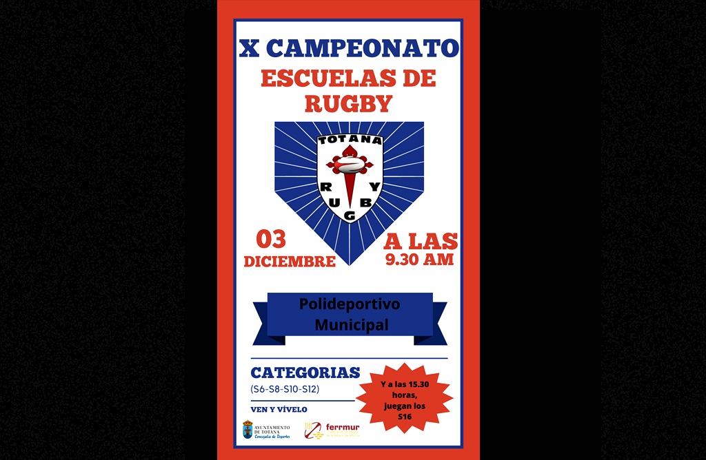 Totana acogerá el X Campeonato Regional de Escuelas de Rugby este 3 de diciembre